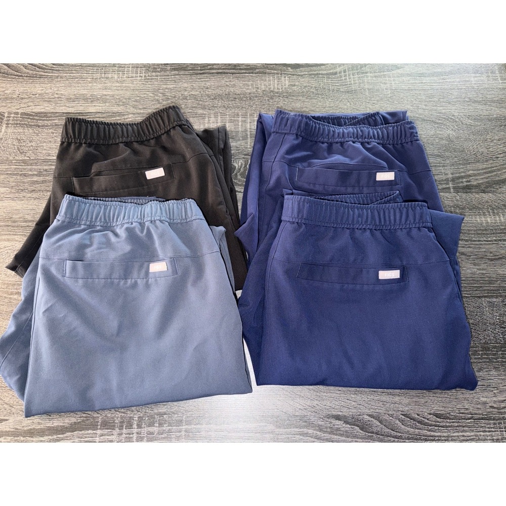 FIGS Technical Collection Scrub Pants Lot of 4 Mens XL Tall Black Blue Navy